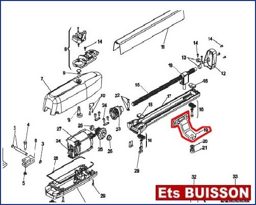 FAAC 413 Patte de fixation avant N°19 Référence 722809